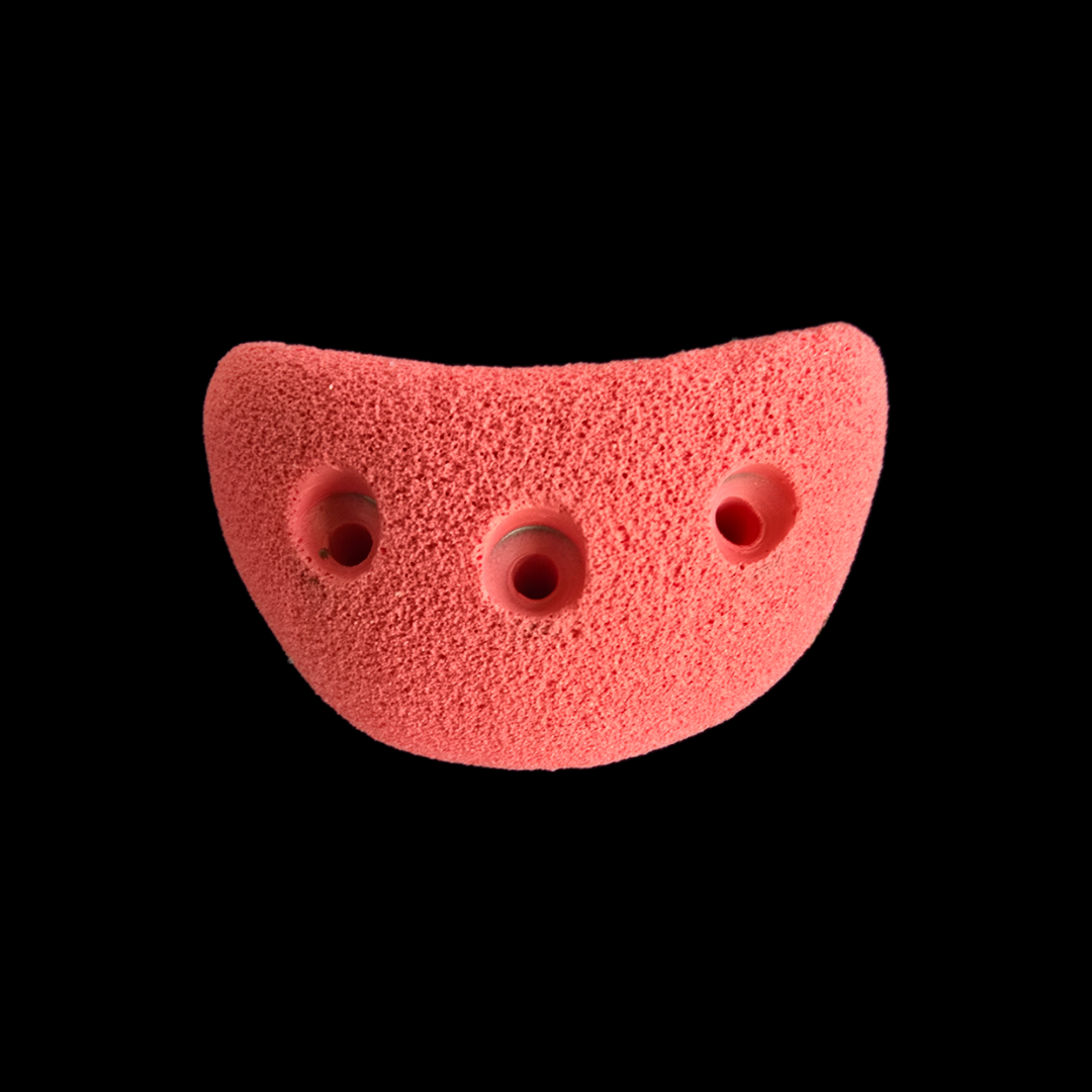 Red colored jug shaped screw-on climbing hold