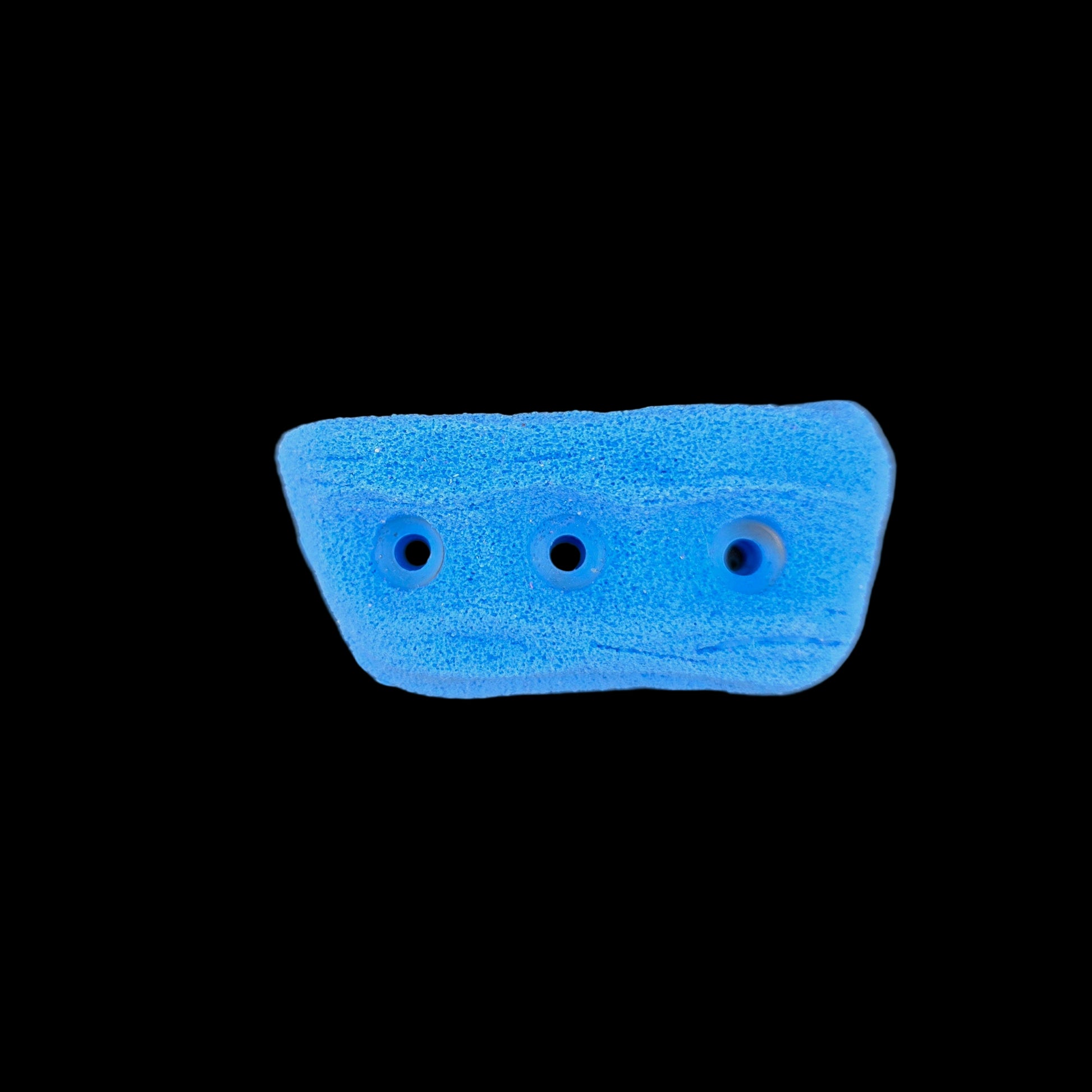 Blue colored crimp shaped climbing hold