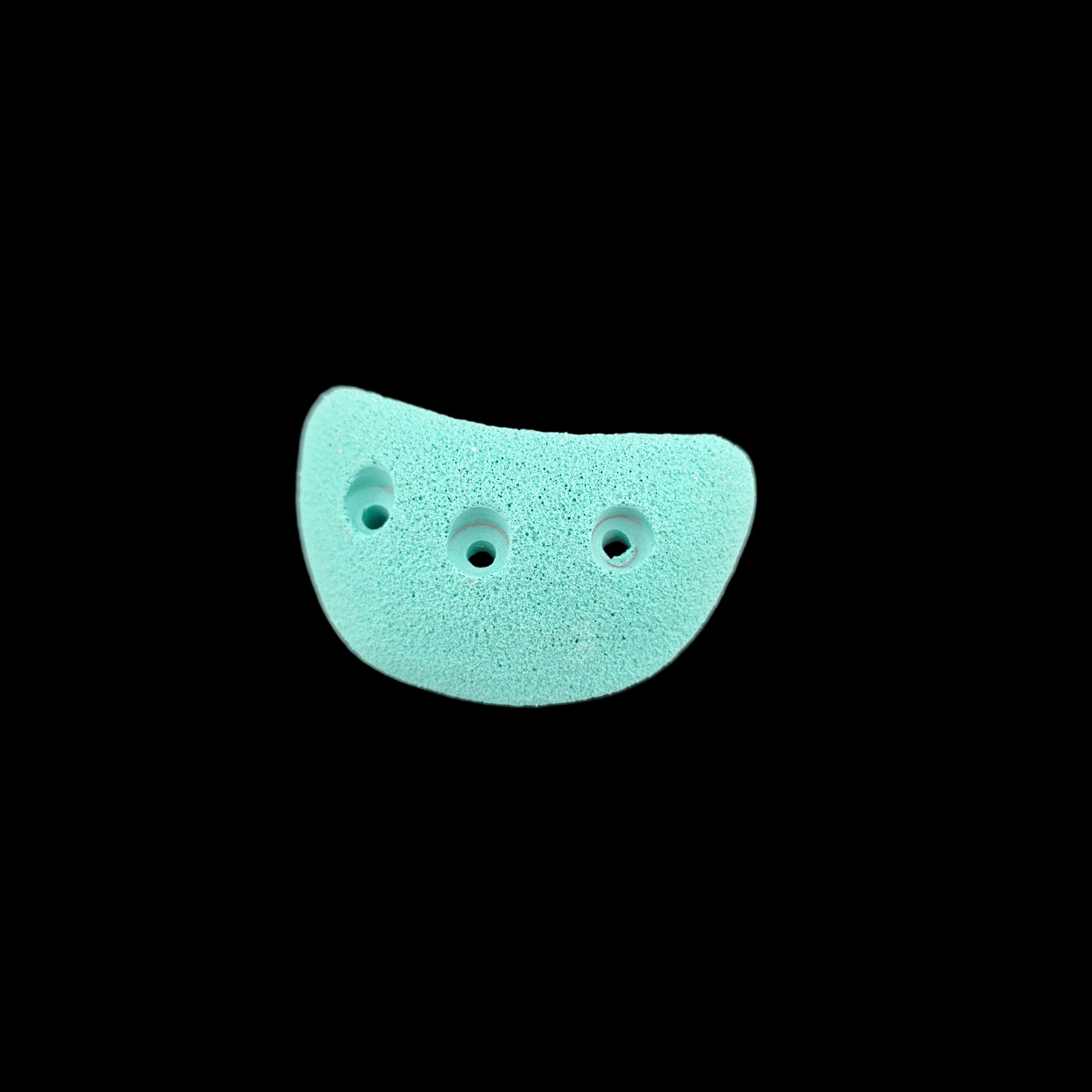 Teal colored jug shaped screw-on climbing hold